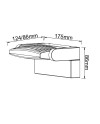 HOOD * APLIQUE LED 12W 3000K GRIS OSCURO